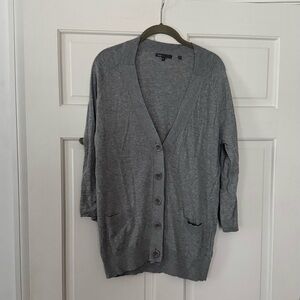 Vince Women’s Lightweight Gray Cotton Cardigan